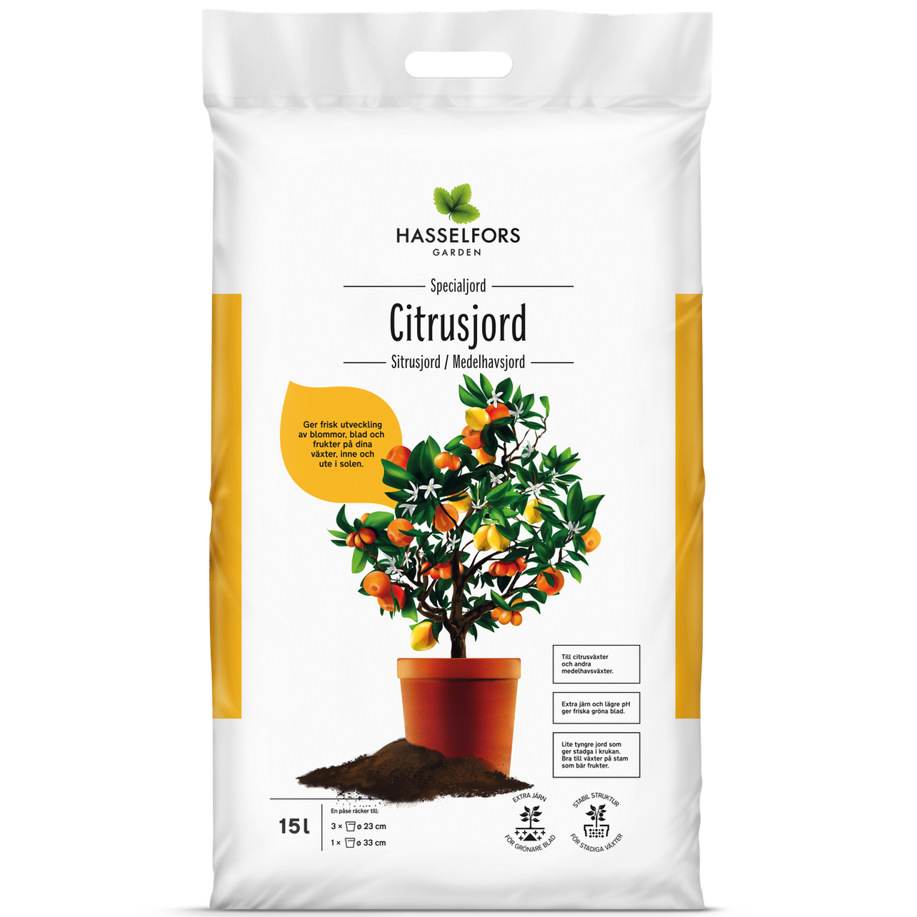 Hasselfors Citrusjord, 40 liter, 48st, Helpall